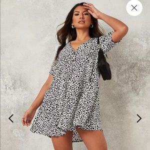 NWT!! Missguided White Dalmatian Button Down Dress